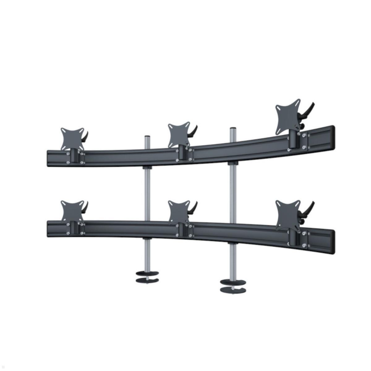 MonLines MTH226B Para 3+3 Monitor Tischhalter Einbau bis 32 Zoll, schwarz MonLines MTH226B Para 3+3 Monitor Tischhalter Einbau bis 32 Zoll, schwarz