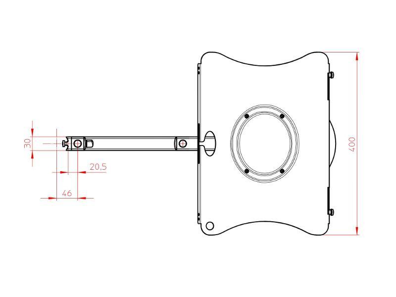 Novus TSS Wandhalterung 890 mit Notebookhalter (966+2119+000) Maße