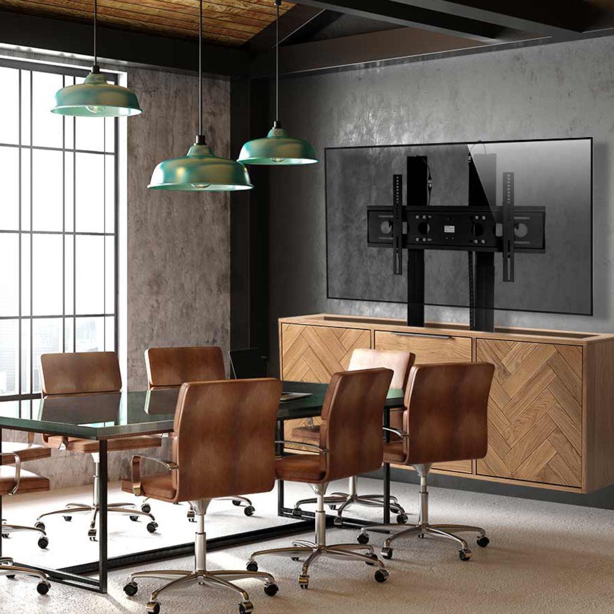 MonLines MLW1000B2 TV Lift Wandhalter elektrisch, 1000mm, bis 98 Zoll, schwarz Konferenzraum Anwendungsbeispiel