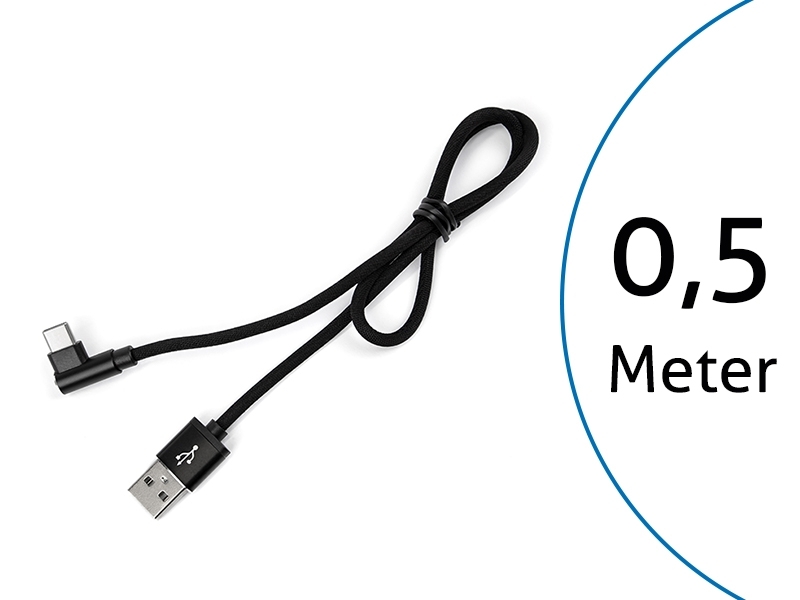 TecLines TUC006B USB auf USB C Kabel 90° gewinkelt 0,50m, schwarz TecLines TUC006B USB auf USB C Kabel 90° gewinkelt 0,50m, schwarz