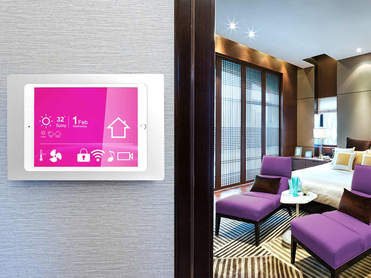 TabLines TWH020W Tablet Wandhalterung für Apple iPad 9.7 Zoll, weiß Anwendung Hotel TabLines TWH020W Tablet Wandhalterung für Apple iPad 9.7 Zoll, weiß Anwendung Hotel