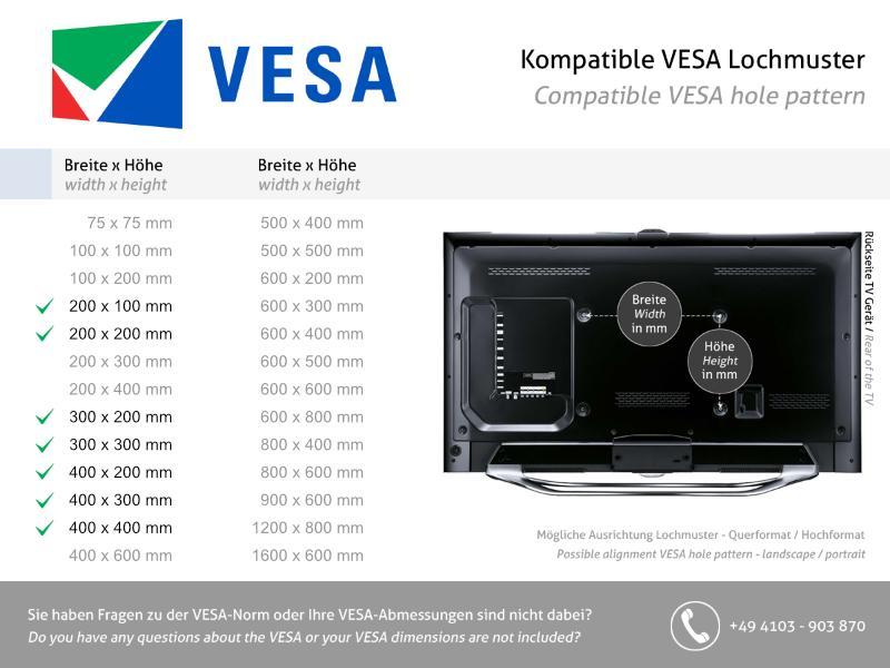 Ultradünne TV Wandhalterung 30 - 65 Zoll – Erard FiXiT 400, VESA Standard
