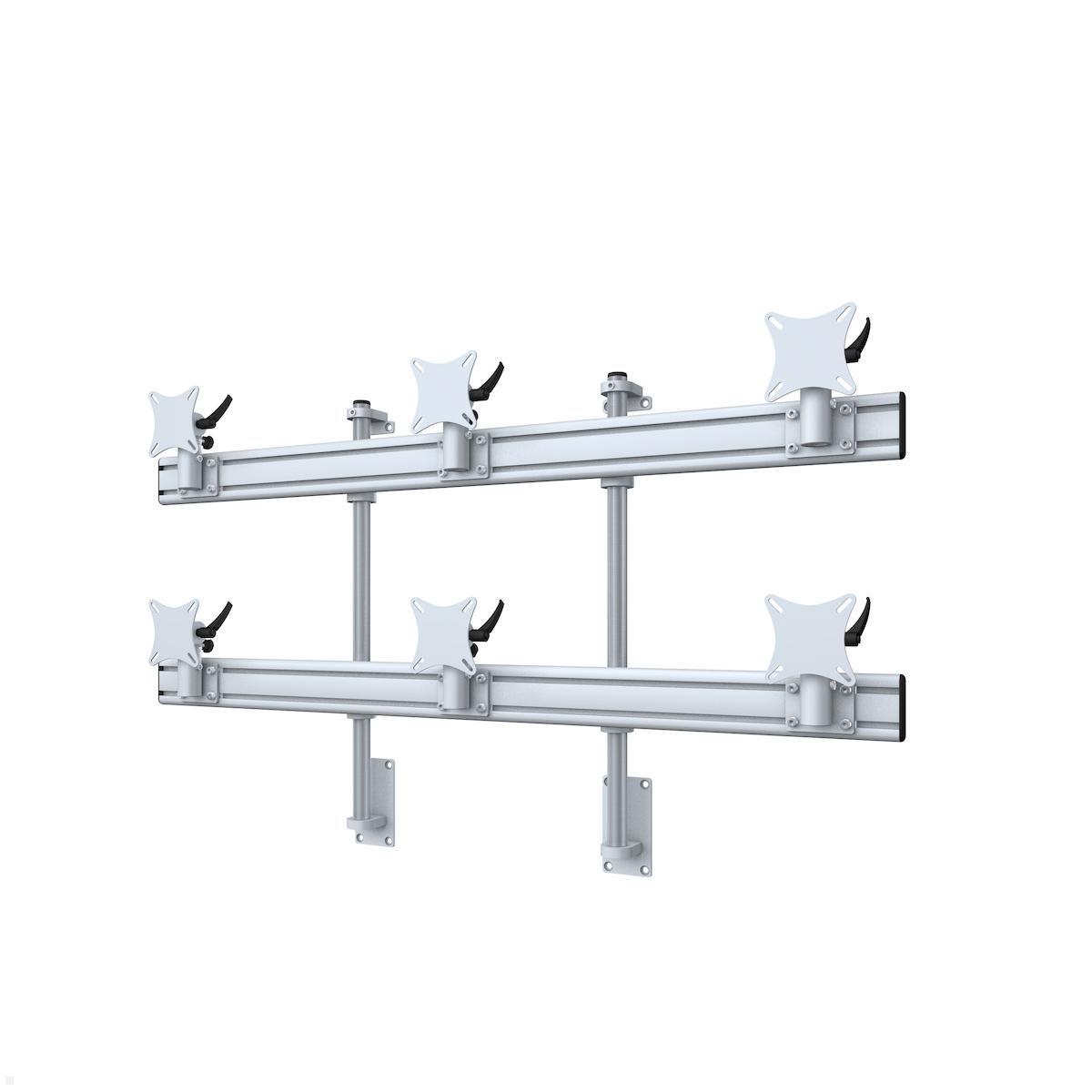 MonLines MWH217G Flat 3+3 Monitor Wandhalterung für 6 Monitore 25-32 Zoll, grau MonLines MWH217G Flat 3+3 Monitor Wandhalterung für 6 Monitore 25-32 Zoll, grau