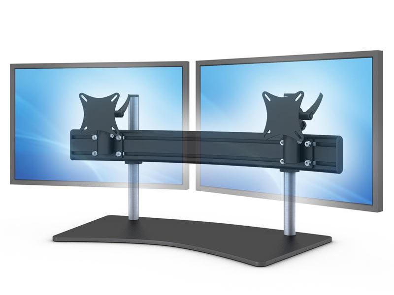 MonLines Para-System 2-fach Monitorständer für den Tisch WS, schwarz