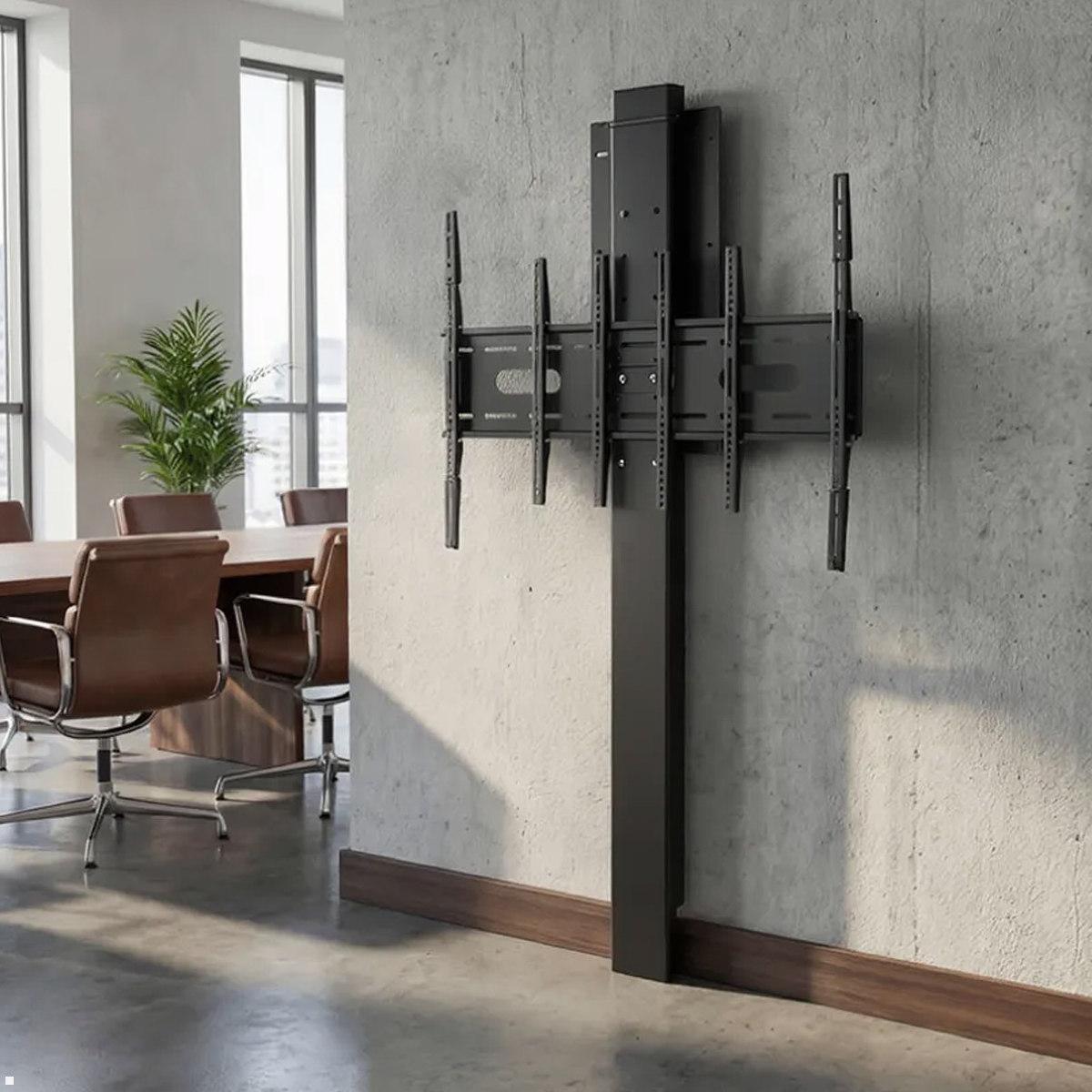 MonLines MBW001B TV Boden-Wandhalterung bis 86 Zoll, schwarz, Anwendungsbild