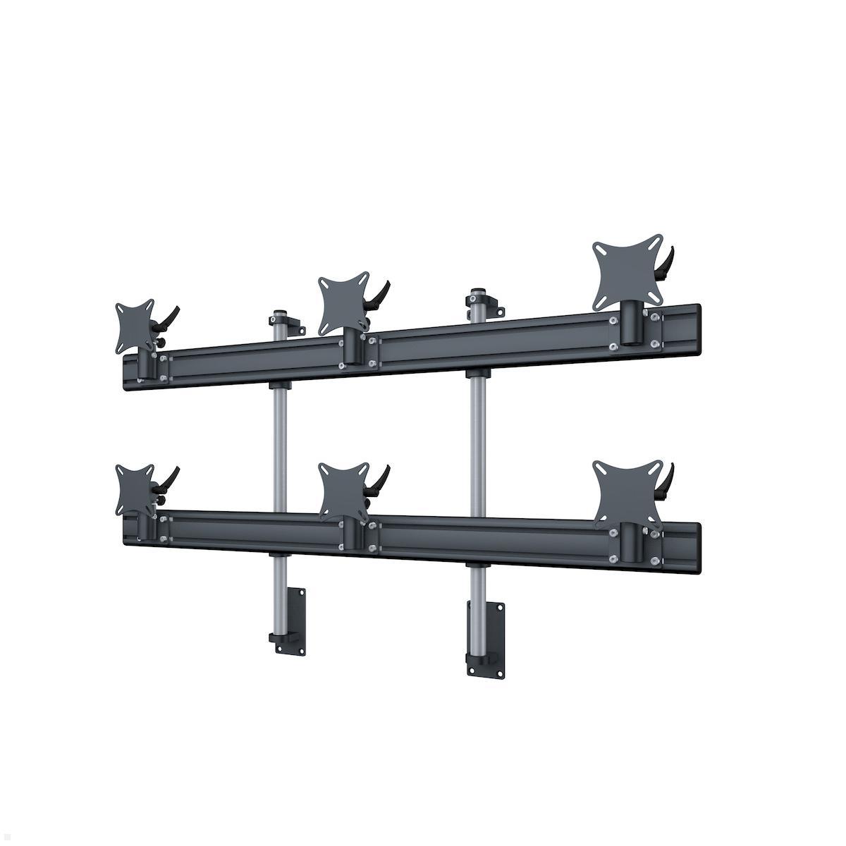 MonLines MWH217B Flat 3+3 Monitor Wandhalterung für 6 Monitore 25-32 Zoll, schwarz MonLines MWH217B Flat 3+3 Monitor Wandhalterung für 6 Monitore 25-32 Zoll, schwarz
