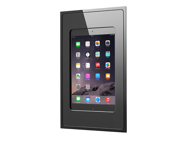 iRoom fixDock 53fixDock-iPad5-b Tablet Wandeinbau für iPad Air, Glasfront schwarz hochformat