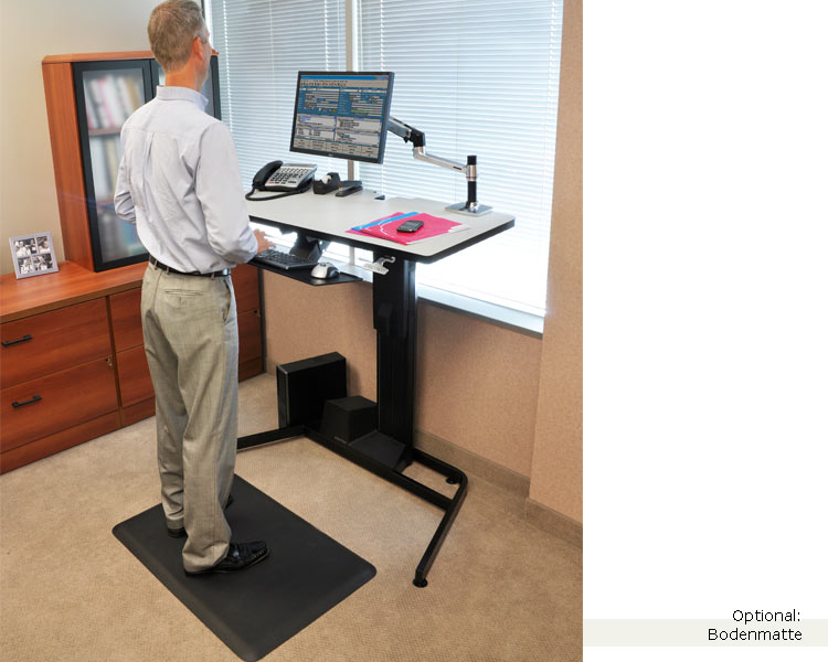 Ergotron 24-219-200 WorkFit-D Steh-Sitz-Arbeitsplatz stehend