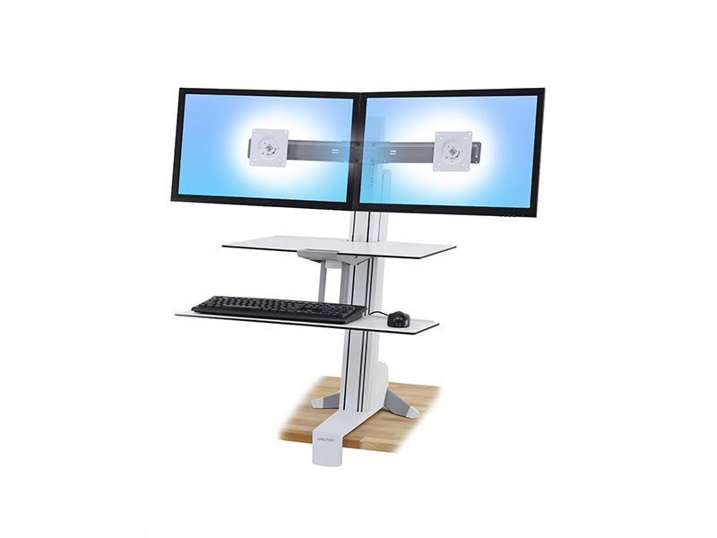 Ergotron WorkFit-S Dual mit Arbeitsfläche, weiß (33-349-211) Ergotron WorkFit-S Dual mit Arbeitsfläche, weiß (33-349-211)