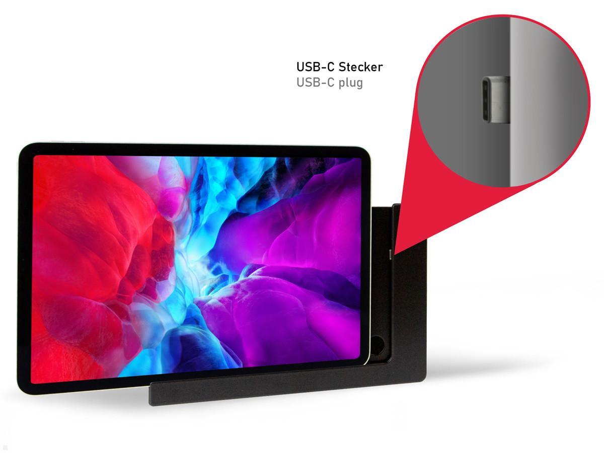 TabLines TWP003B Wandhalterung für iPad Pro 11.0, schwarz, Ladefunktion TabLines TWP003B Wandhalterung für iPad Pro 11.0, schwarz, Ladefunktion