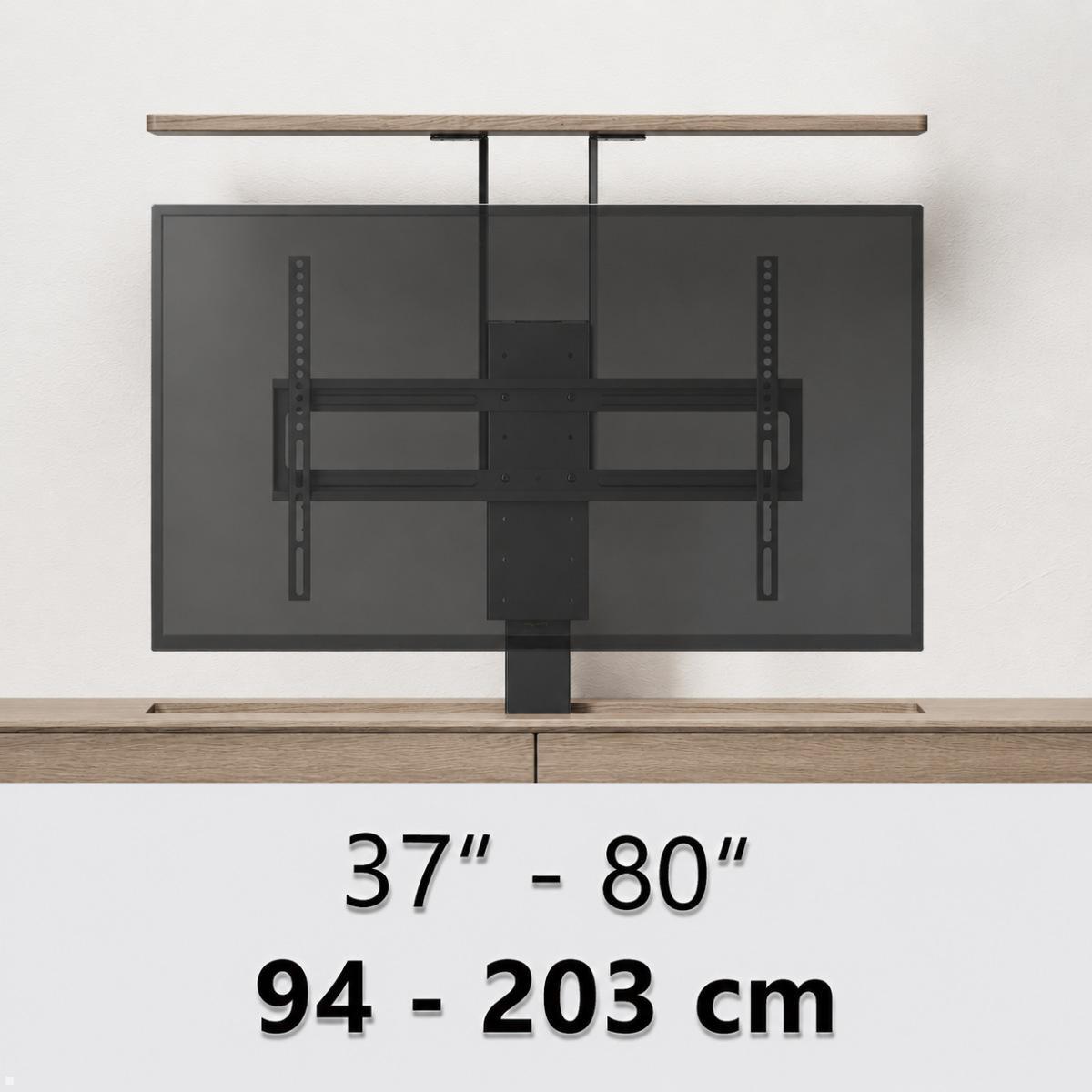 MonLines MLS041B Einbau TV Lift schwenkbar, 37-80 Zoll, 1050mm, schwarz, TV Lift VESA Halterung