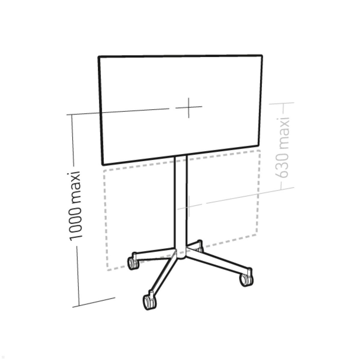 Erard KANA 1200L mobiler TV Ständer 30-55 Zoll, silber / schwarz, max. Bildschirmhöhe Erard KANA 1200L mobiler TV Ständer 30-55 Zoll, silber / schwarz, max. Bildschirmhöhe