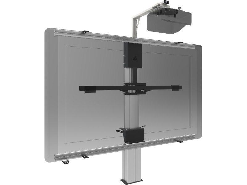 SmartMetals Zubehör ActiveBoard Halterung für Whiteboard Bodenlifts Anwendungsbeispiel Monitor montiert