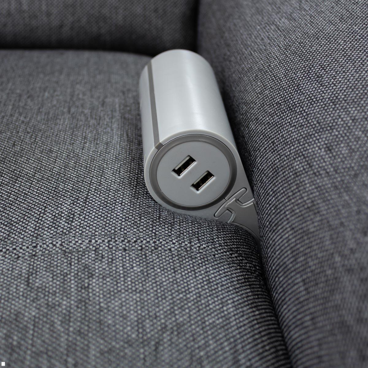 TecLines TSS001G Sofa Steckdose mit 2x USB Charger, Typ A