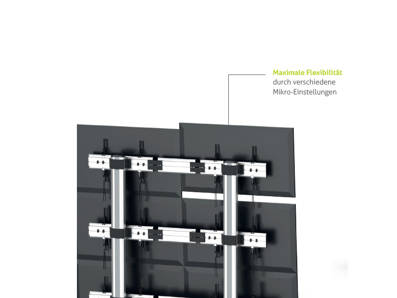 PureMounts PDS-2304C Videowall Rollwagen für vier Displays 45" - 55" Feinjustierung