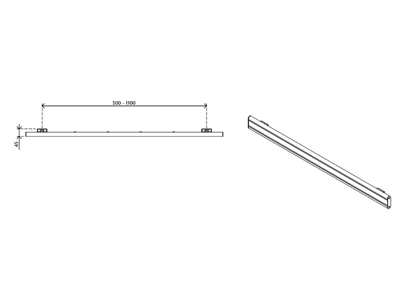 Dataflex Viewlite Slatwall für die Wand 1200mm (58.712)