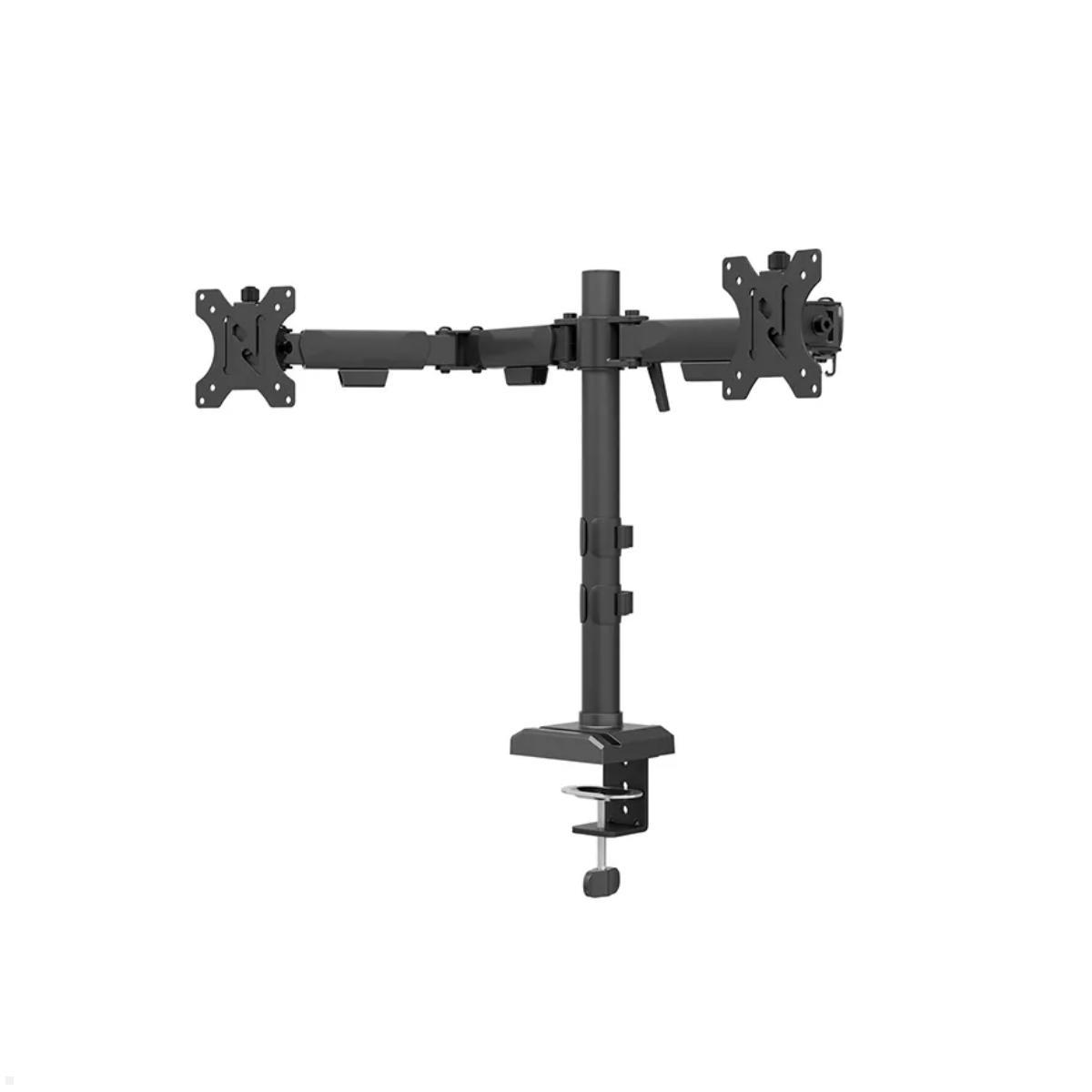 Neomounts NERO DS60-600BL2 Monitorhalter für 2 Monitore, setliche Ansicht