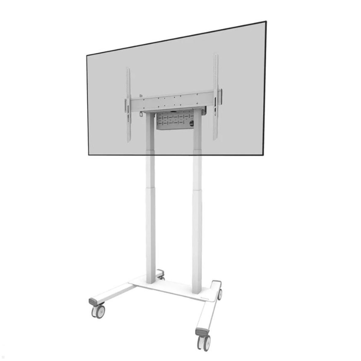 Neomounts FL55-875WH1 mobiler elektrischer Monitorständer 37 bis 100 Zoll, weiß