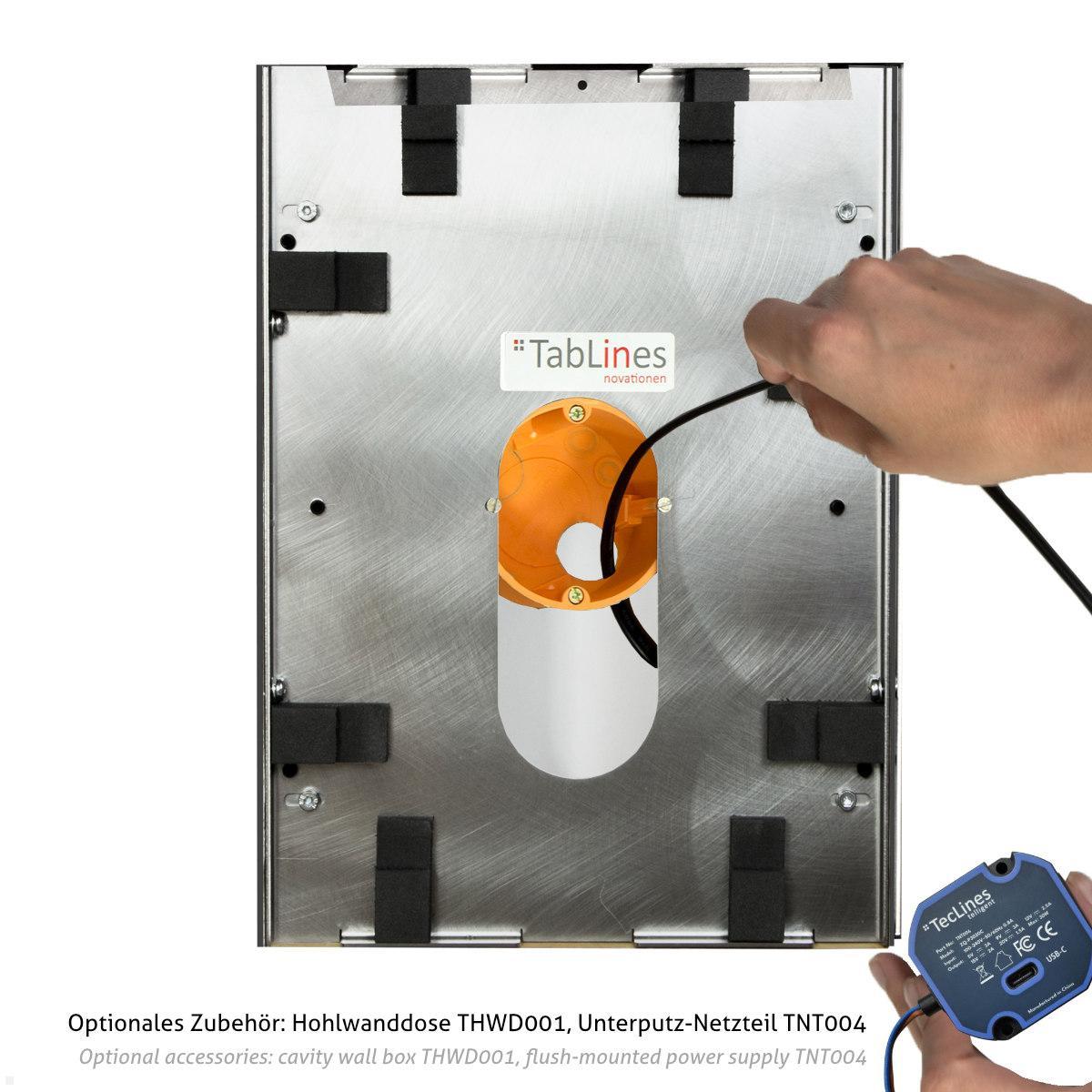 TabLines TWE140 Tablet Wandeinbau für Apple iPad Air 13.0 (M4), optionale Stromversorgung