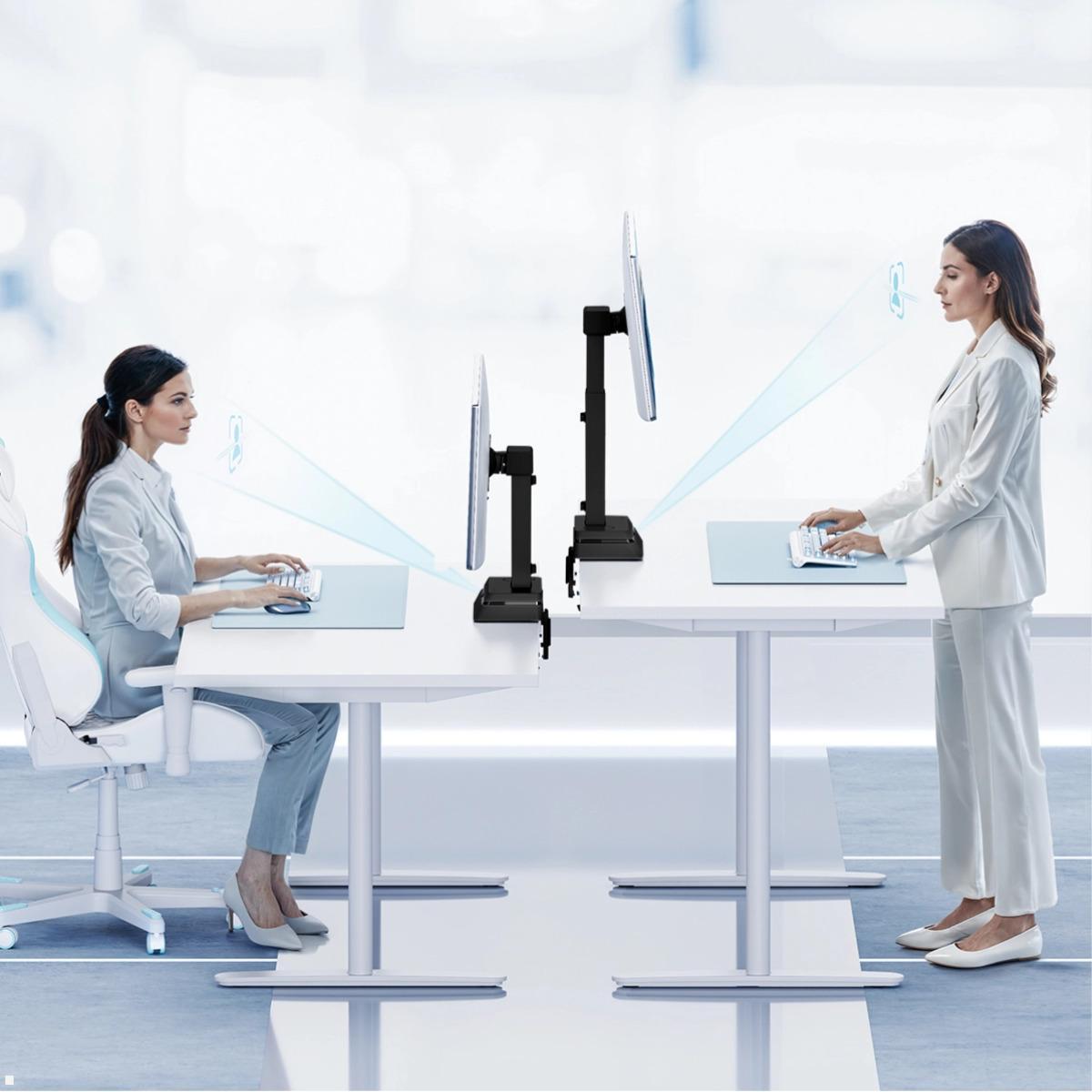 MonLines MTH021B dual Monitor Tischhalterung elektrisch 17 - 27 Zoll, schwarz, Anwendung
