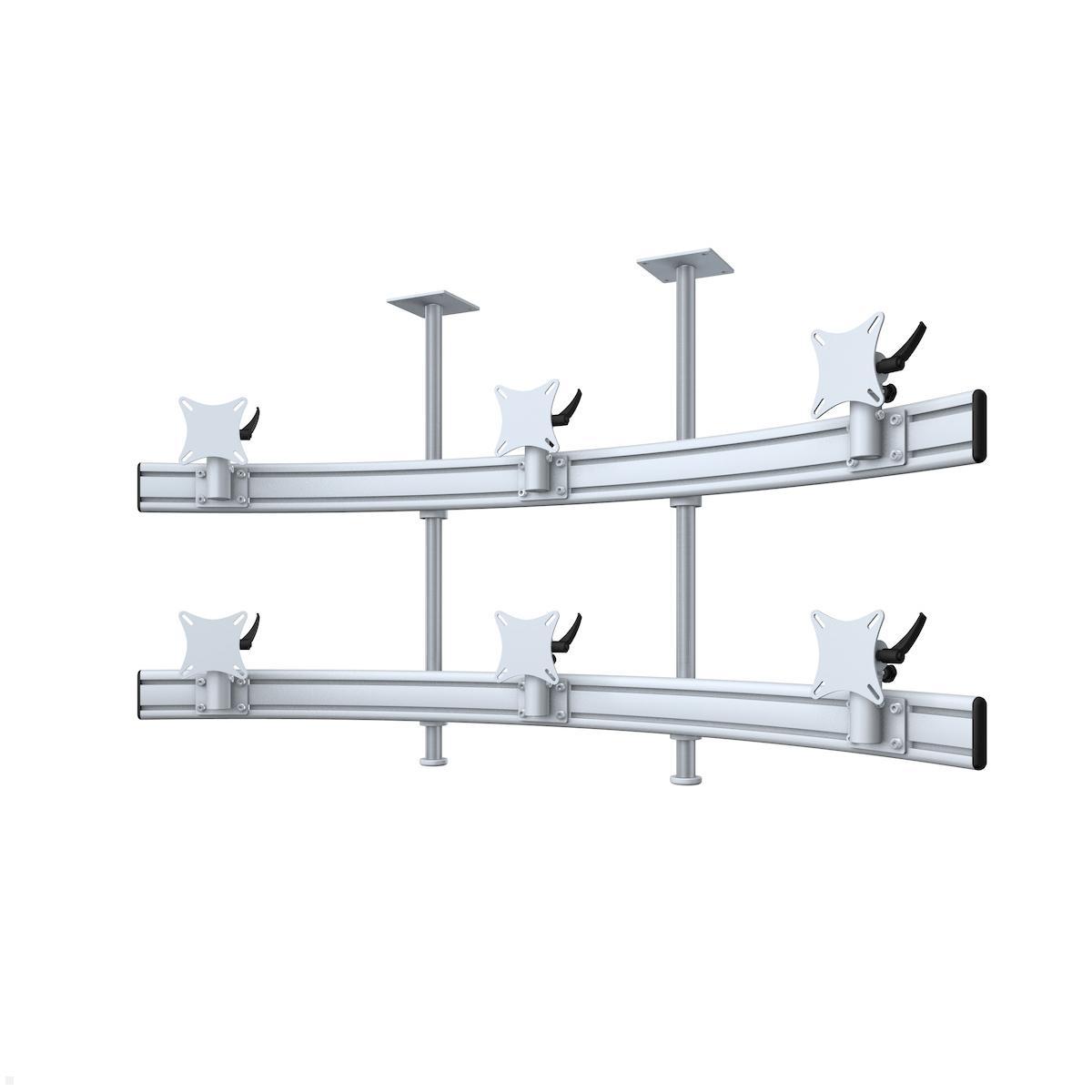MonLines MDH225G Para 3+3 Monitor Deckenhalterung bis 32 Zoll, grau MonLines MDH225G Para 3+3 Monitor Deckenhalterung bis 32 Zoll, grau