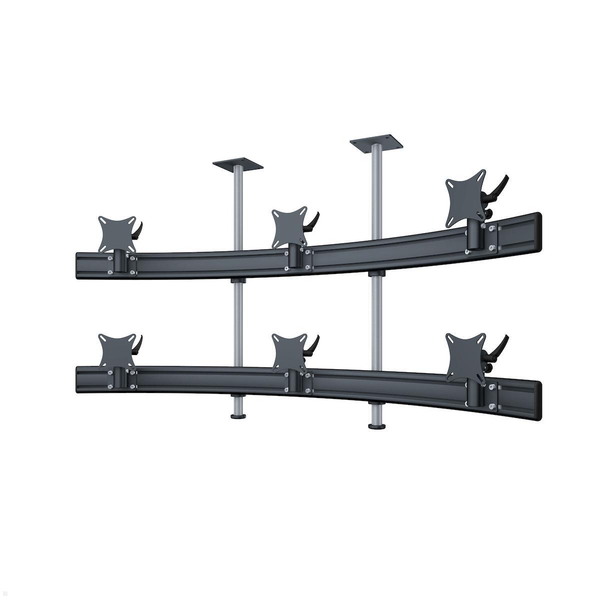 MonLines MDH225B Para 3+3 Monitor Deckenhalterung bis 32 Zoll, schwarz MonLines MDH225B Para 3+3 Monitor Deckenhalterung bis 32 Zoll, schwarz