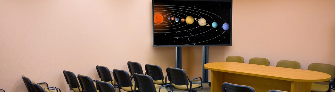 Monitorständer auf Rollen für Fernseher bis 105 Zoll Monitorständer auf Rollen für Fernseher bis 105 Zoll