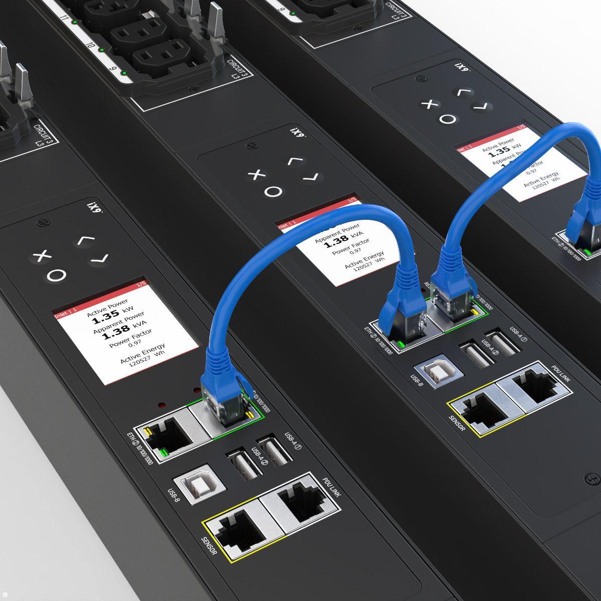 Legrand Raritan iX Rack-PDU 0U mit 18xHDOT C13 / 18xCx, 3-phasig 400V 32A, Outlet Metered/Switched RCM (PX4-5699-E7M28V2), PDU 22,2 kVA Rechenzentrum