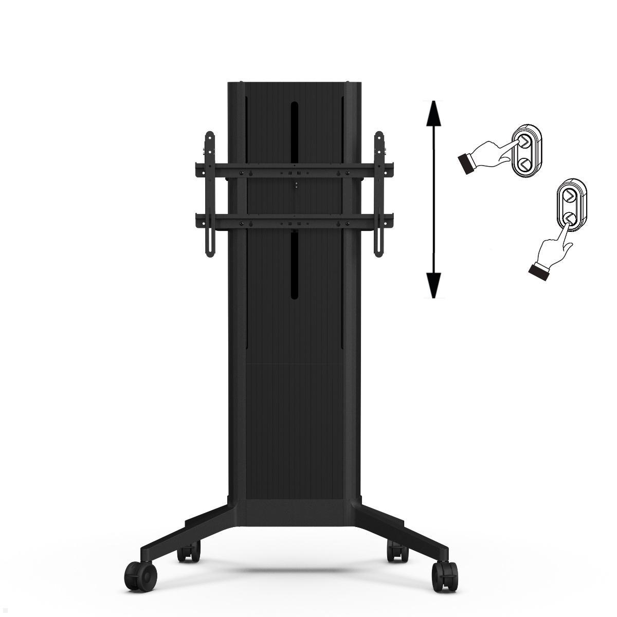 SMS EVER350 mobiler elektrischer TV Ständer 86 Zoll, MDF Cover schwarz (16-005-1E-M)