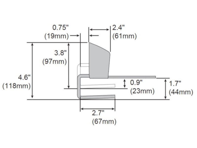 Ergotron Zubehör Tischklemme für dual LX, MXV Arme (98-125) Maße
