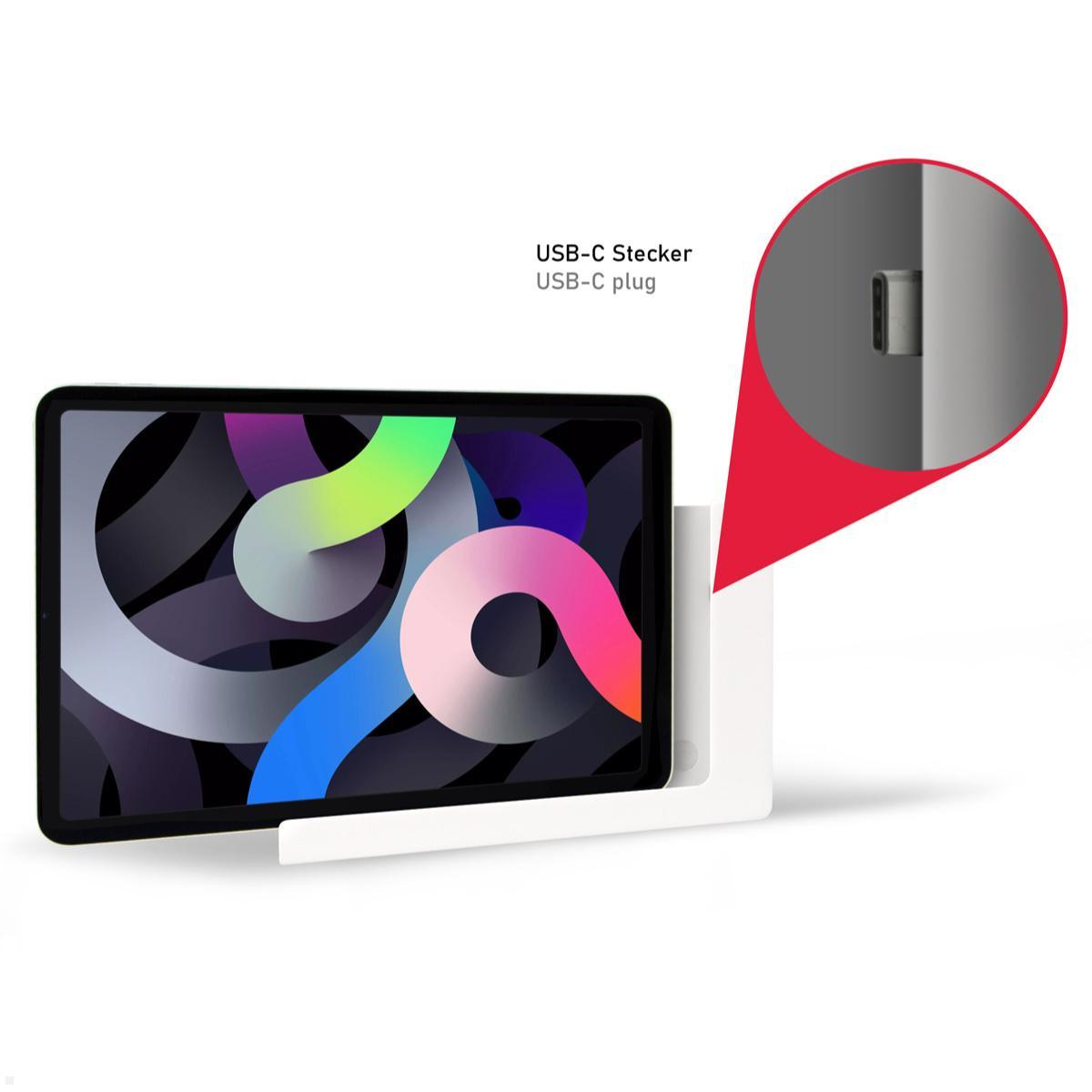 TabLines TWP005W Wandhalterung für iPad Air 4 und 5 10.9, weiß, Laden / Charging