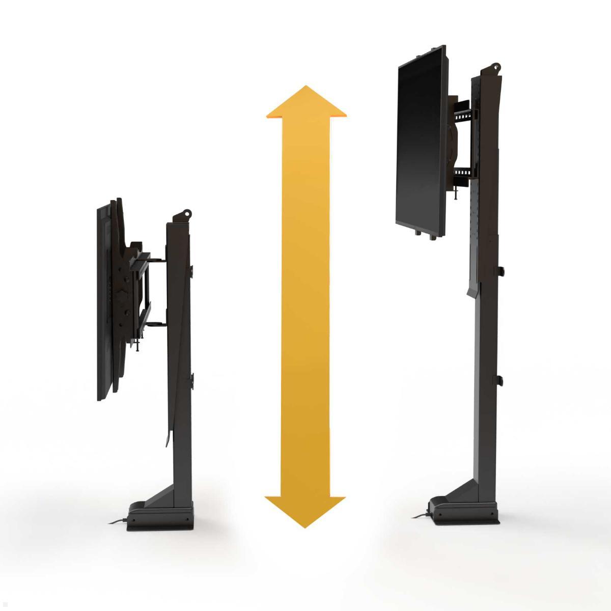 MonLines MLS040B Einbau TV Lift bis 80 kg, 860-1860 mm Hub, schwarz, in der Höhe verstellbar