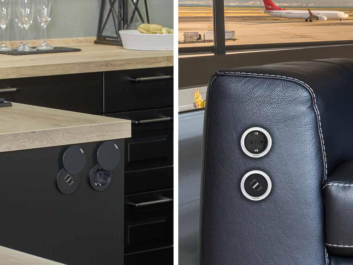 EVOline One Anwendungsbild Küche und Couch EVOline One Anwendungsbild Küche und Couch