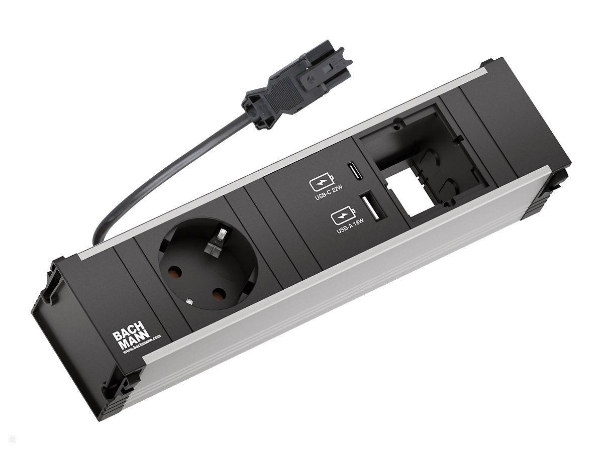 Bachmann CONI 3-fach Modulträger, 1x Steckdose, 1x USB-A/C Charger, 1x CM (912.167) Bachmann CONI 3-fach Modulträger, 1x Steckdose, 1x USB-A/C Charger, 1x CM (912.167)