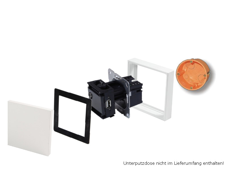 iRoom uniDock universelle Wandeinbau Ladestation silber (53uniDock-an)
