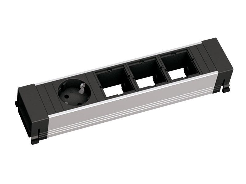 Bachmann CONFERENCE / TOP FRAME 4-fach 1x Steckdose, 3x CM (909.002) Bachmann CONFERENCE / TOP FRAME 4-fach 1x Steckdose, 3x CM (909.002)