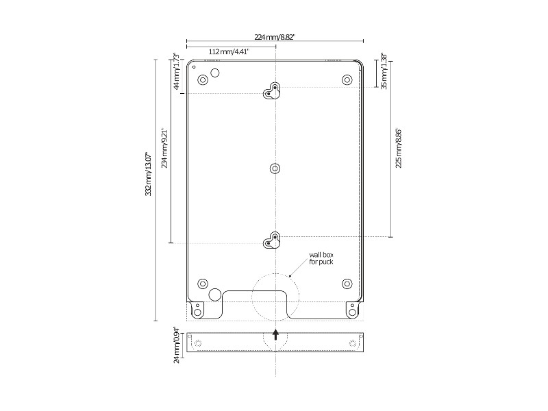 basalte eve iPad Pro Wandhalter silber Maße