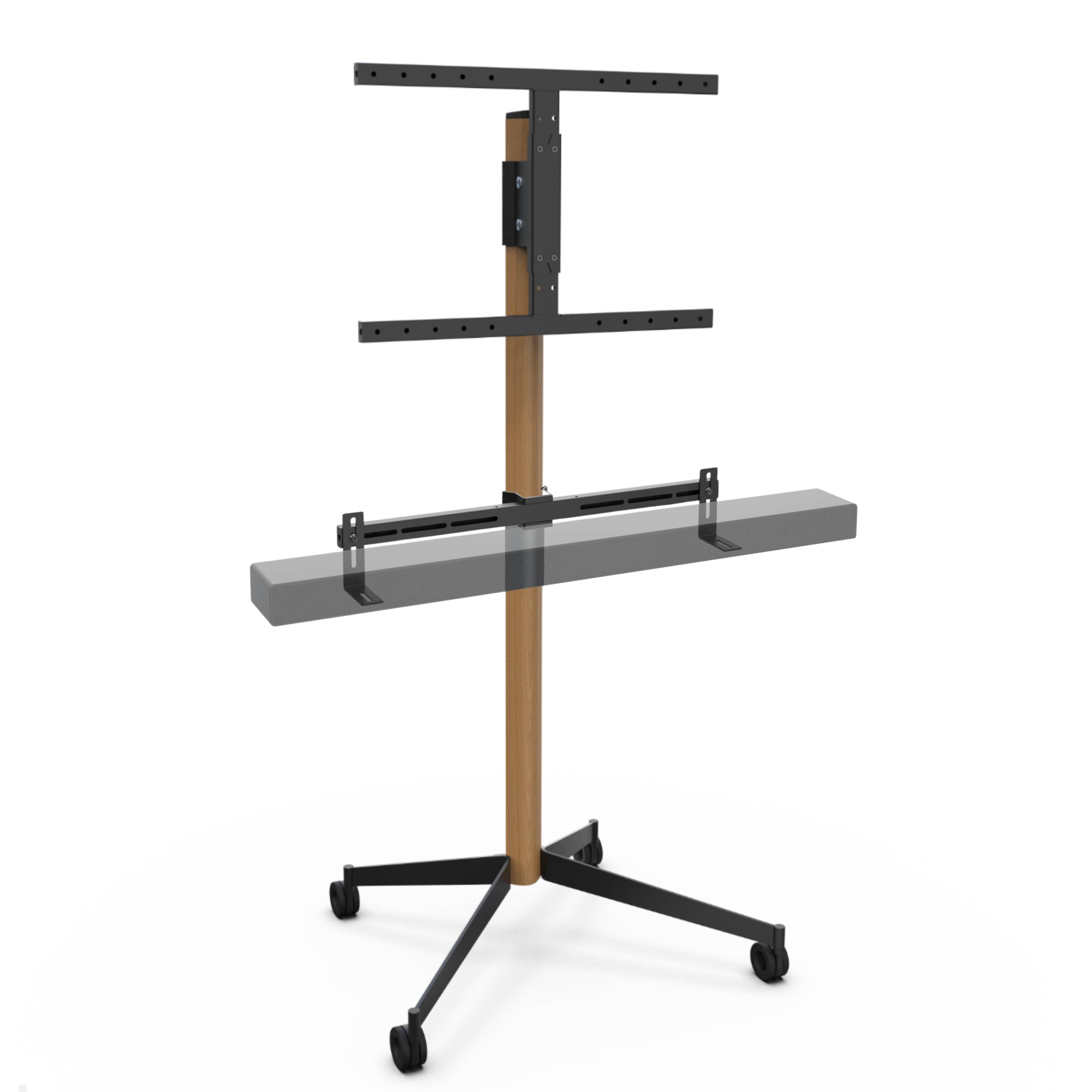 Erard KANA 1600XXL mobiler TV Ständer mit Soundbarhalter 40-80 Zoll, Eiche hell / schwarz Erard KANA 1600XXL mobiler TV Ständer mit Soundbarhalter 40-80 Zoll, Eiche hell / schwarz