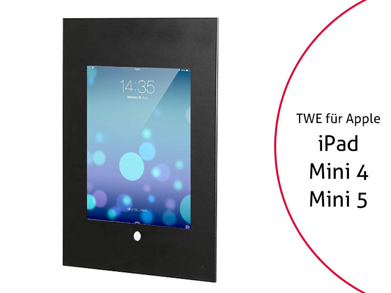 TabLines TWE018B Tablet Wandeinbau für Apple iPad Mini 4 + Mini 5, HB, schwarz TabLines TWE018B Tablet Wandeinbau für Apple iPad Mini 4 + Mini 5, HB, schwarz
