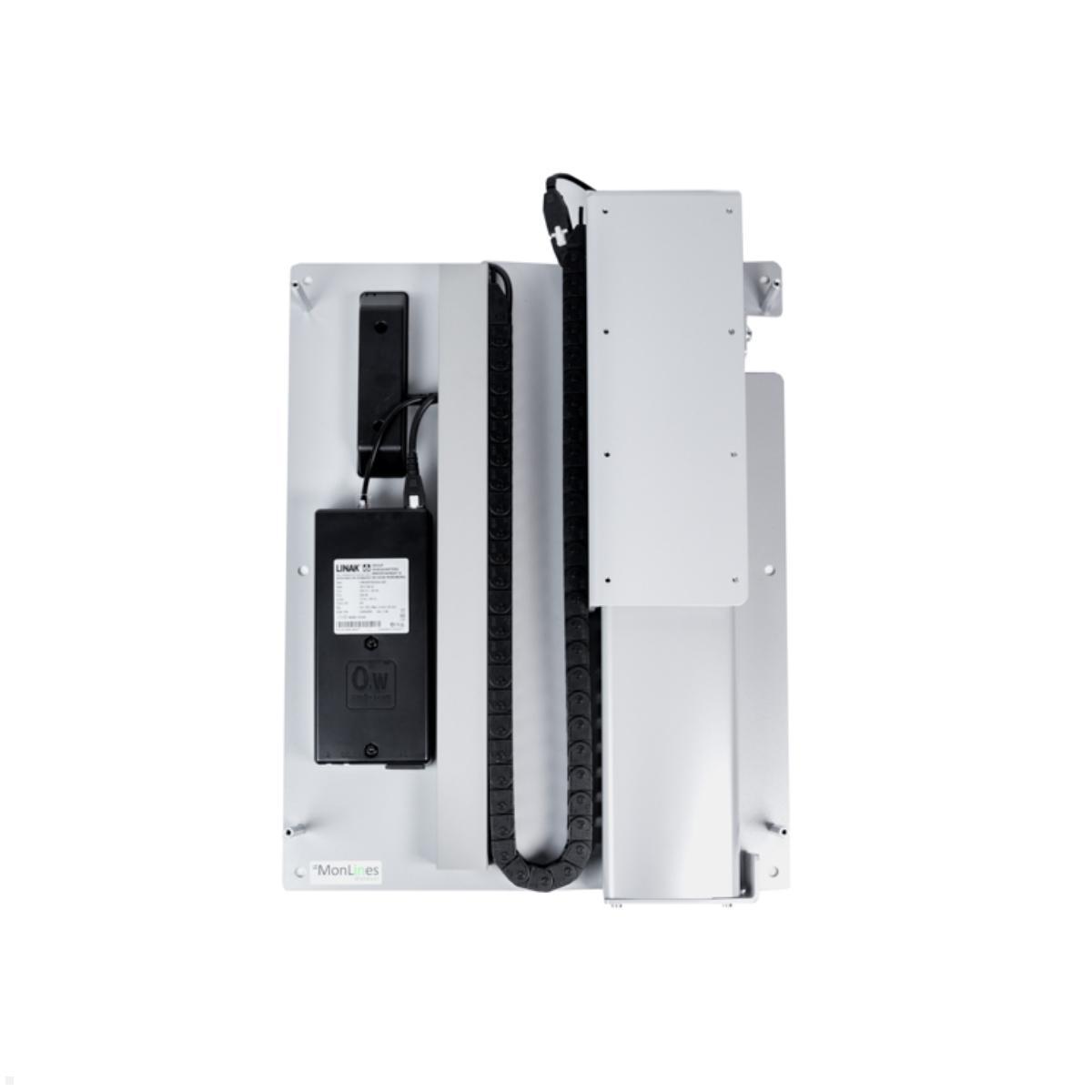 MonLines MLE675S TV Lift  Wandhalterung elektrisch mit Einhausung, 675mm, silber, Ansicht ohne Einhausung