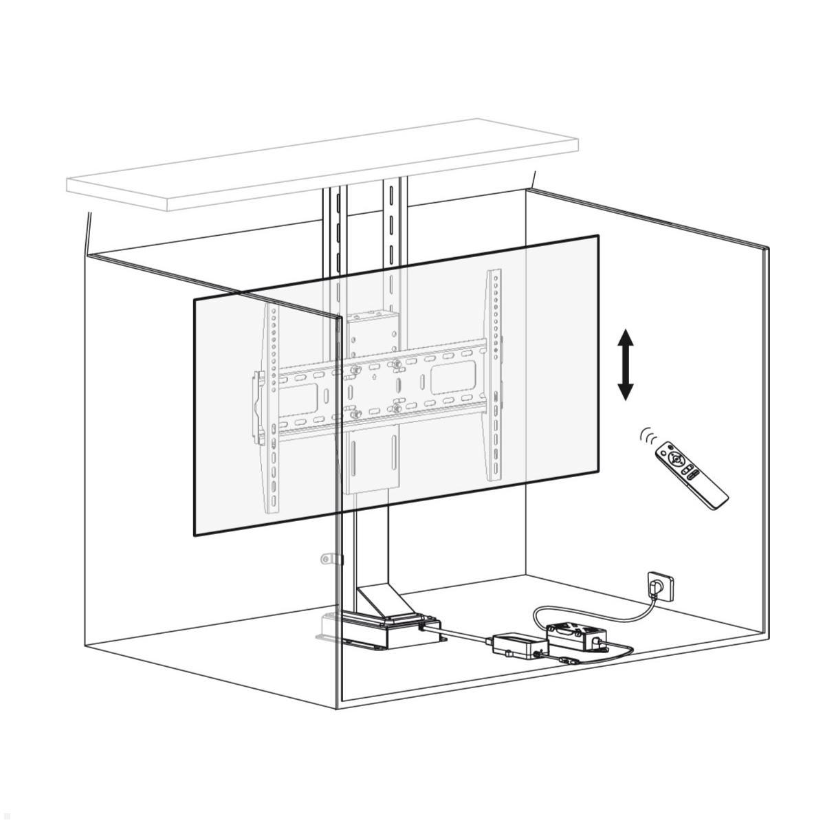 MonLines MLS006B Einbau TV Lift bis 65Zoll elektrisch, 890 Hub, schwarz 3D Zeichnung MonLines MLS006B Einbau TV Lift bis 65Zoll elektrisch, 890 Hub, schwarz 3D Zeichnung