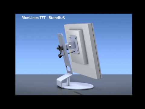 MonLines MTH248B TFT Monitor Standfuß / Monitorständer bis 32 Zoll Bildschirme, schwarz