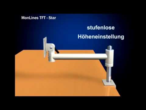 MonLines TFT-Star Monitor Deckenhalterung grau