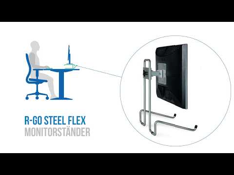 EOL - R-Go Flex Monitor Tischständer mit Tastaturablage RGOSC050+, silber