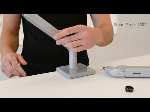 Humanscale M8.1 Monitor Tischhalterung Durchschraub schräg, weiß
