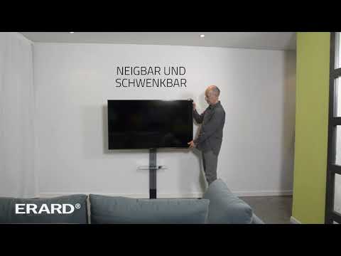 Erard EXOSTAND 400 TV Wandhalterung bis 65 Zoll mit Glasablage, Rigips